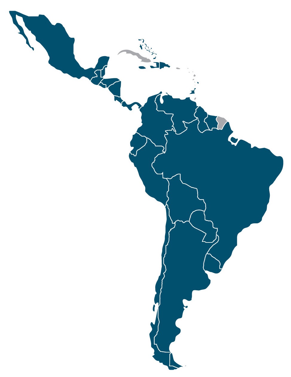 Mapa de América Latina y el Caribe